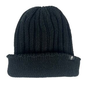 The North Face Womens Ribbed Knit Beanie Black Ski Hiking Outdoor One Size Hat